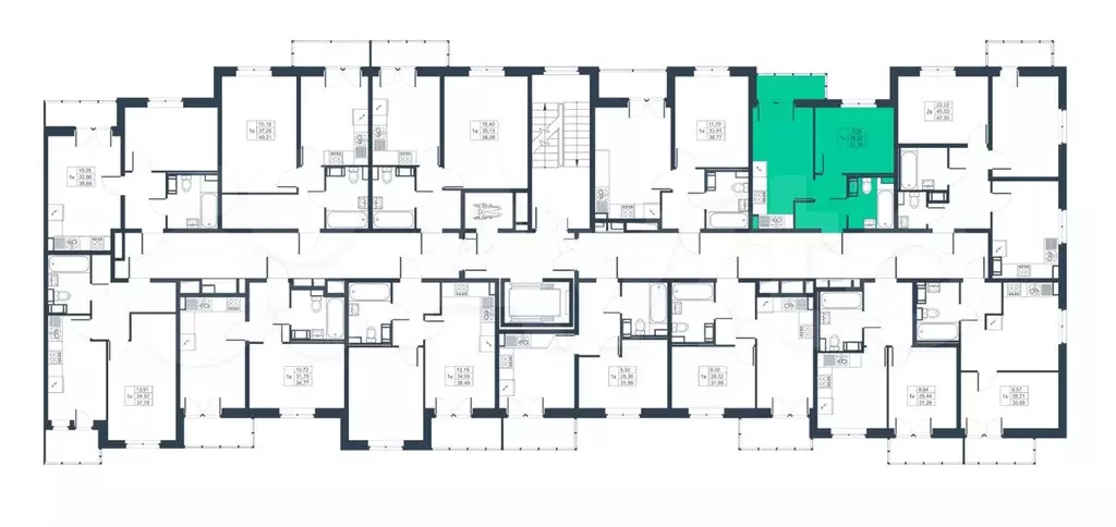 1-к. квартира, 29,9м, 8/8эт. - Фото 1