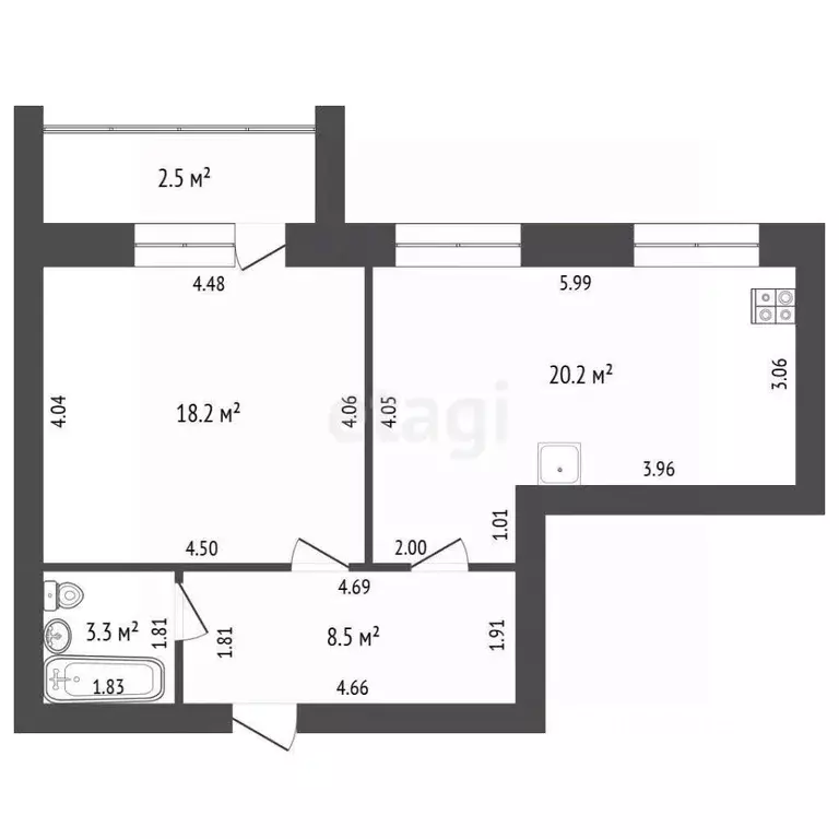 1-к кв. Мордовия, Саранск ул. Щорса, 16 (52.0 м) - Фото 2
