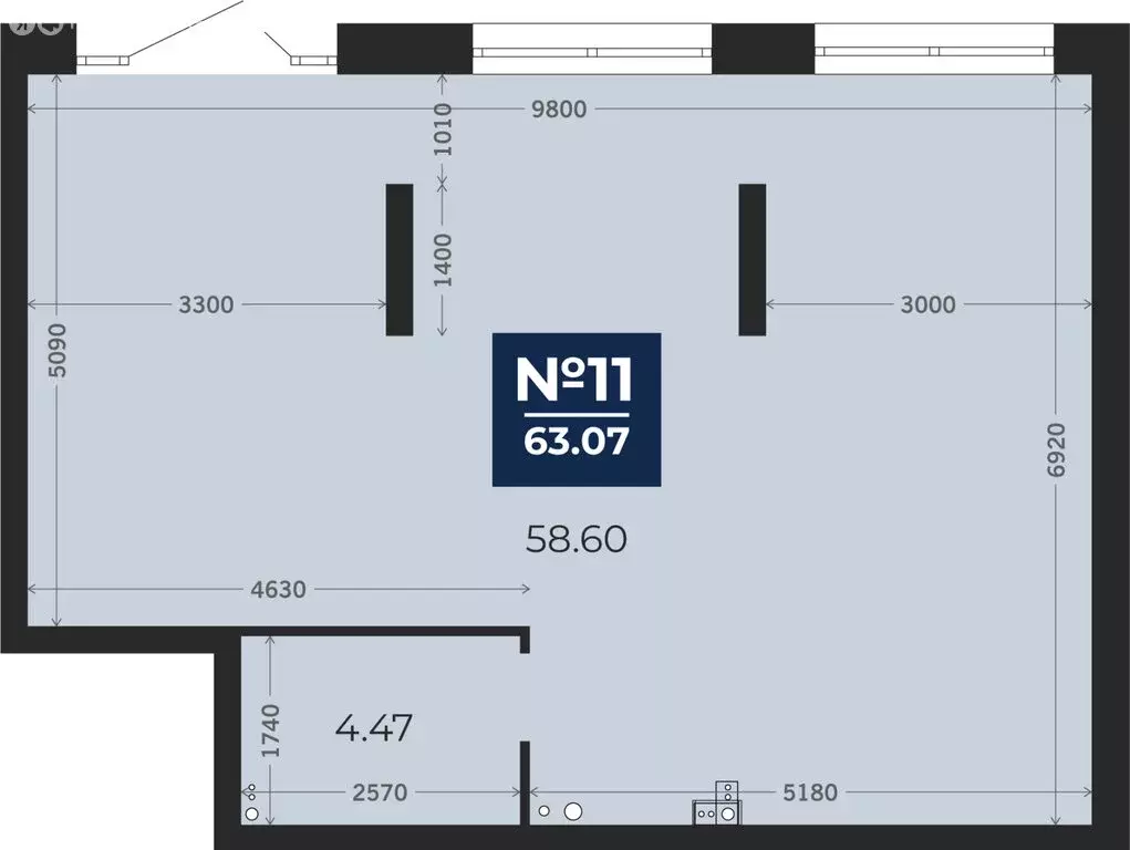 Помещение свободного назначения (63.07 м) - Фото 1