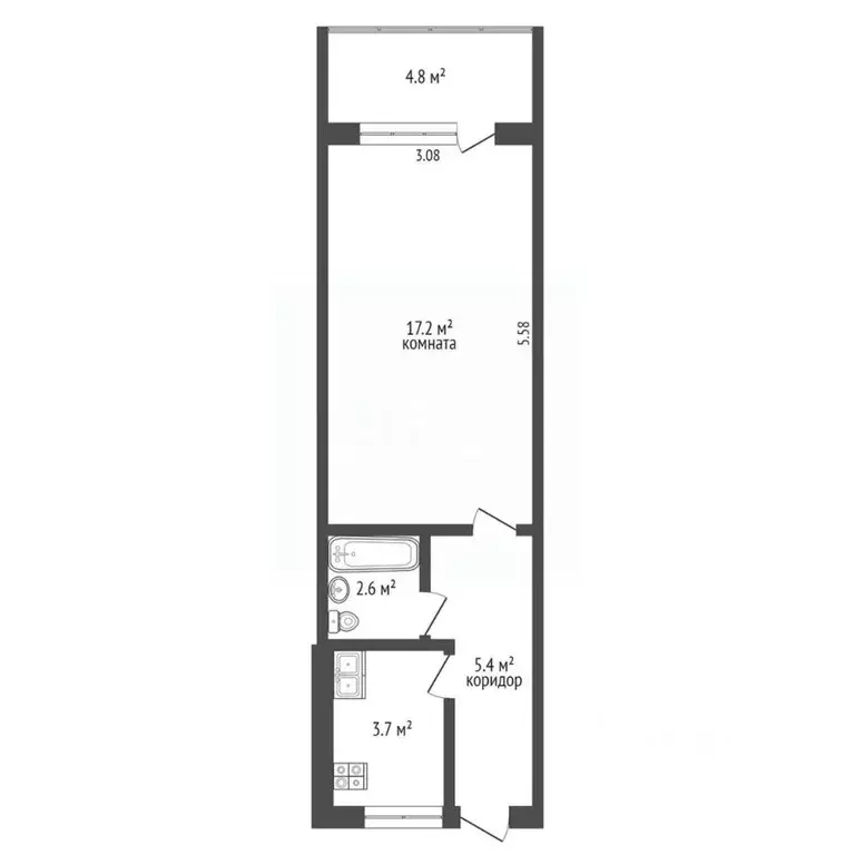 1-к кв. Крым, Ялта ул. Халтурина, 28 (34.0 м) - Фото 1