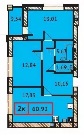 2-к кв. Ивановская область, Иваново Ивановская ул. (60.92 м) - Фото 0