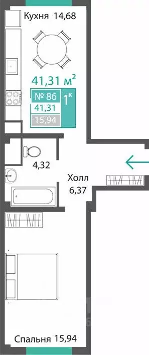 1-к кв. Крым, Симферопольский район, с. Мирное ПроПолис жилой комплекс ... - Фото 0