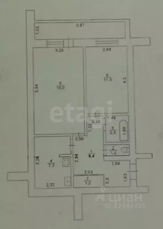 2-к кв. Удмуртия, Завьяловский район, с. Вараксино 18 (50.3 м) - Фото 1