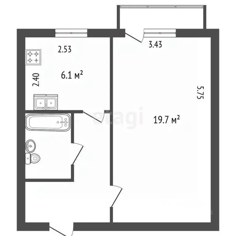 1-к кв. Ленинградская область, Всеволожский район, Рахья рп ... - Фото 2