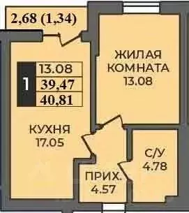 1-к кв. Оренбургская область, Оренбург ул. Ильи Глазунова, 21 (40.81 ... - Фото 0