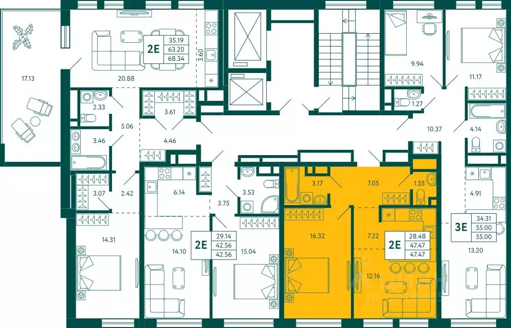 1-к кв. Башкортостан, Уфа Зеленая Роща жилрайон, Терле Парк жилой ... - Фото 2