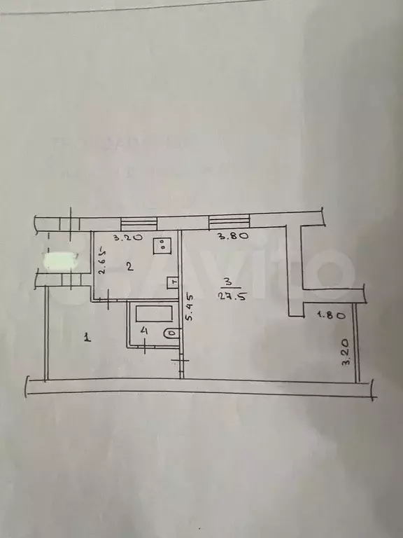 1-к. квартира, 54,3 м, 1/5 эт. - Фото 0