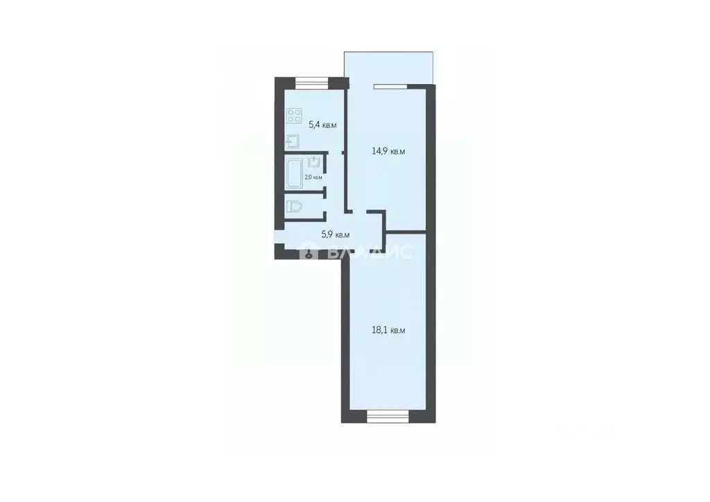 2-к кв. Тульская область, Донской ул. 328-й Стрелковой Дивизии, 13 ... - Фото 2