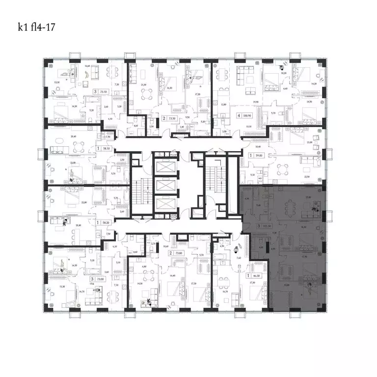 4-комнатная квартира: Москва, проспект Андропова, 9/1к1 (111.2 м) - Фото 2