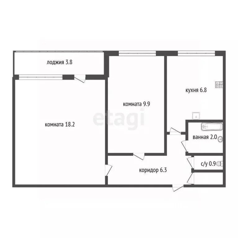 2-к кв. Санкт-Петербург Индустриальный просп., 20К1 (44.9 м) - Фото 2