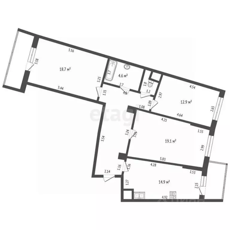 3-к кв. Чувашия, Чебоксары ул. Пирогова, 2к2 (87.6 м) - Фото 1