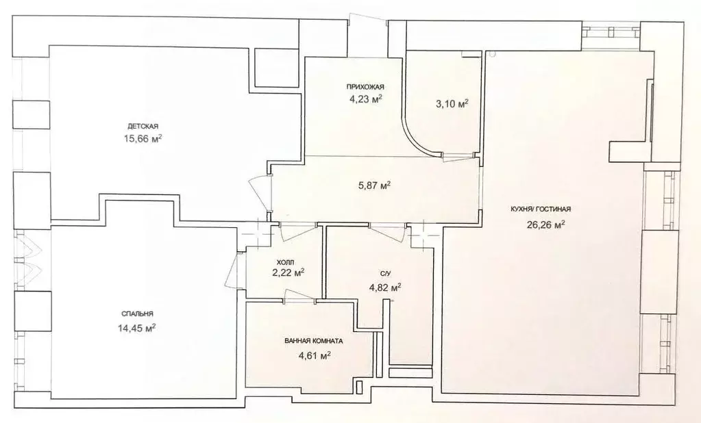 3-к кв. Татарстан, Казань Большая Красная ул., 57а (82.6 м) - Фото 1