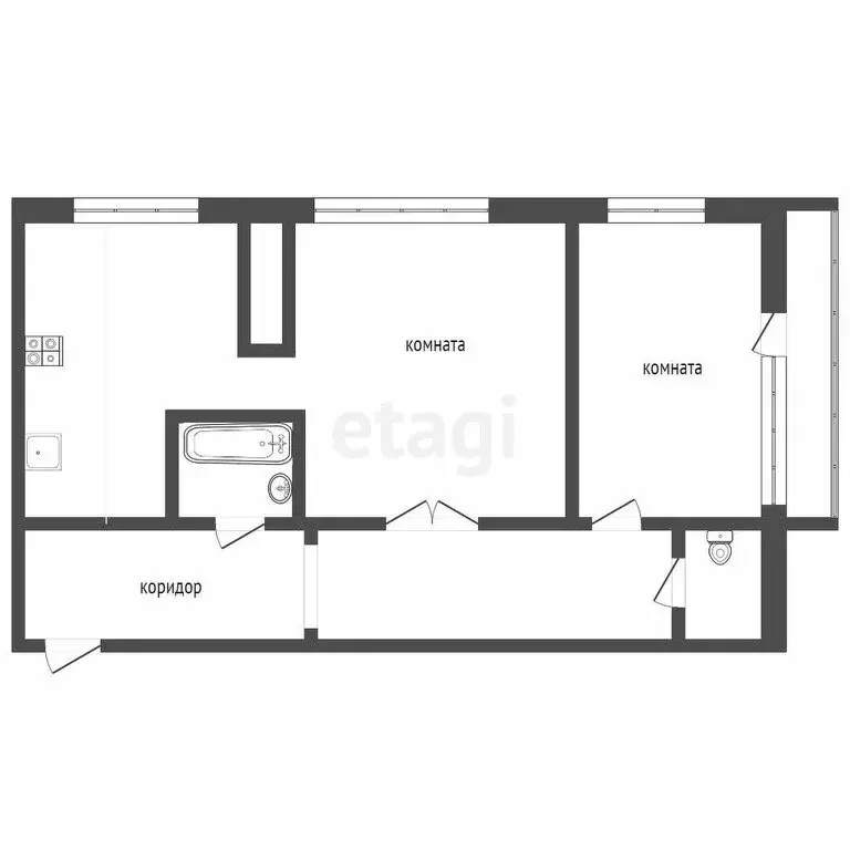 2-комнатная квартира: Петропавловск-Камчатский, улица Топоркова, 9/8 ... - Фото 1