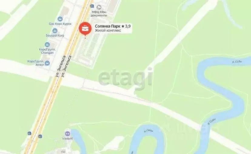 1-к кв. Курская область, Курск ул. Энгельса, 158к1 (43.2 м) - Фото 1