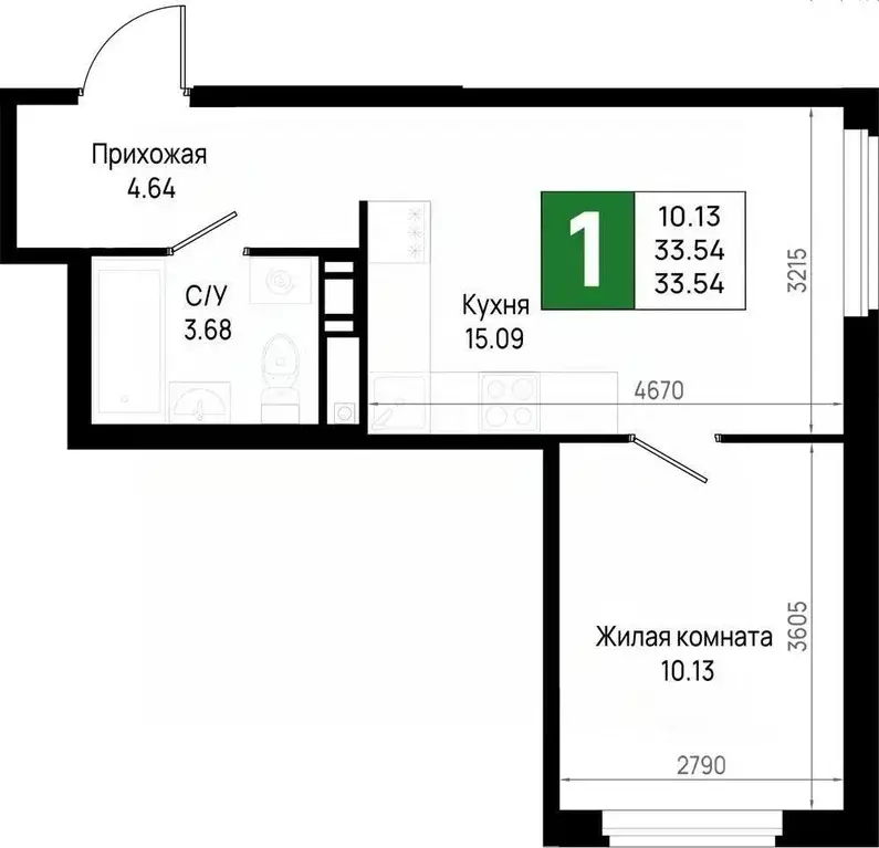 1-к кв. Ленинградская область, Всеволожский район, Свердловское ... - Фото 1