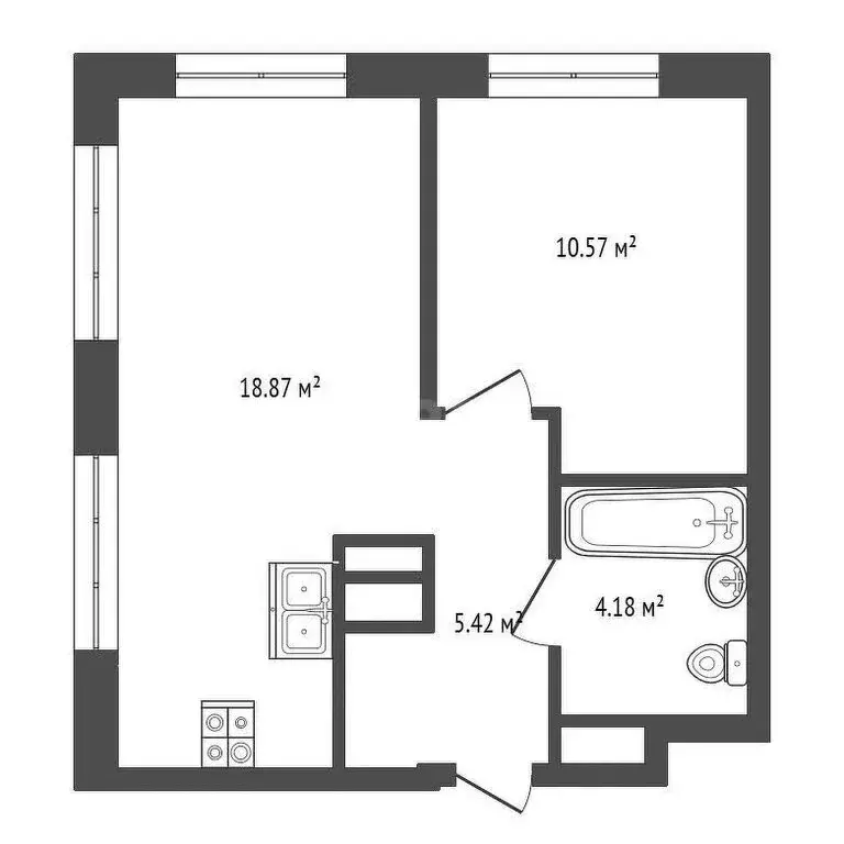 1-комнатная квартира: Тюмень, Тарманская улица (40 м) - Фото 0