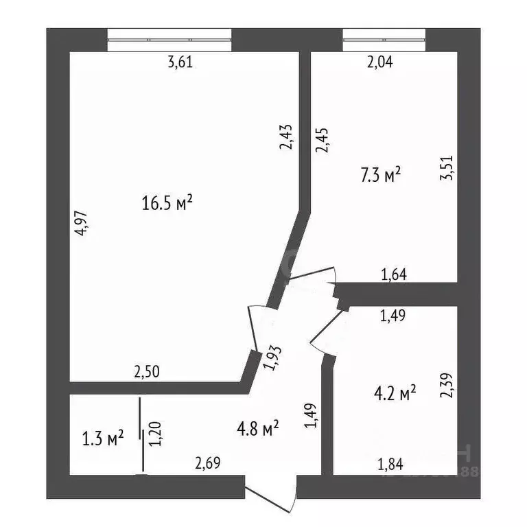 1-к кв. Амурская область, Благовещенск ул. Василенко, 14/3 (34.1 м) - Фото 1