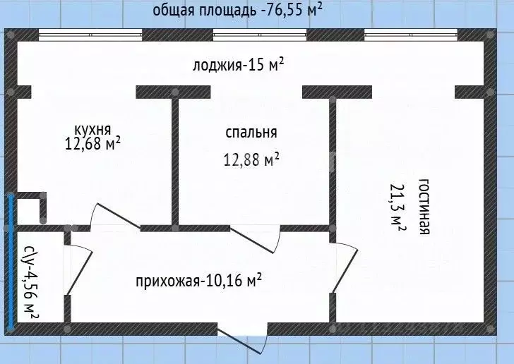 2-к кв. Дагестан, Каспийск ул. Магомедали Магомеджановa, 28 (76.6 м) - Фото 2