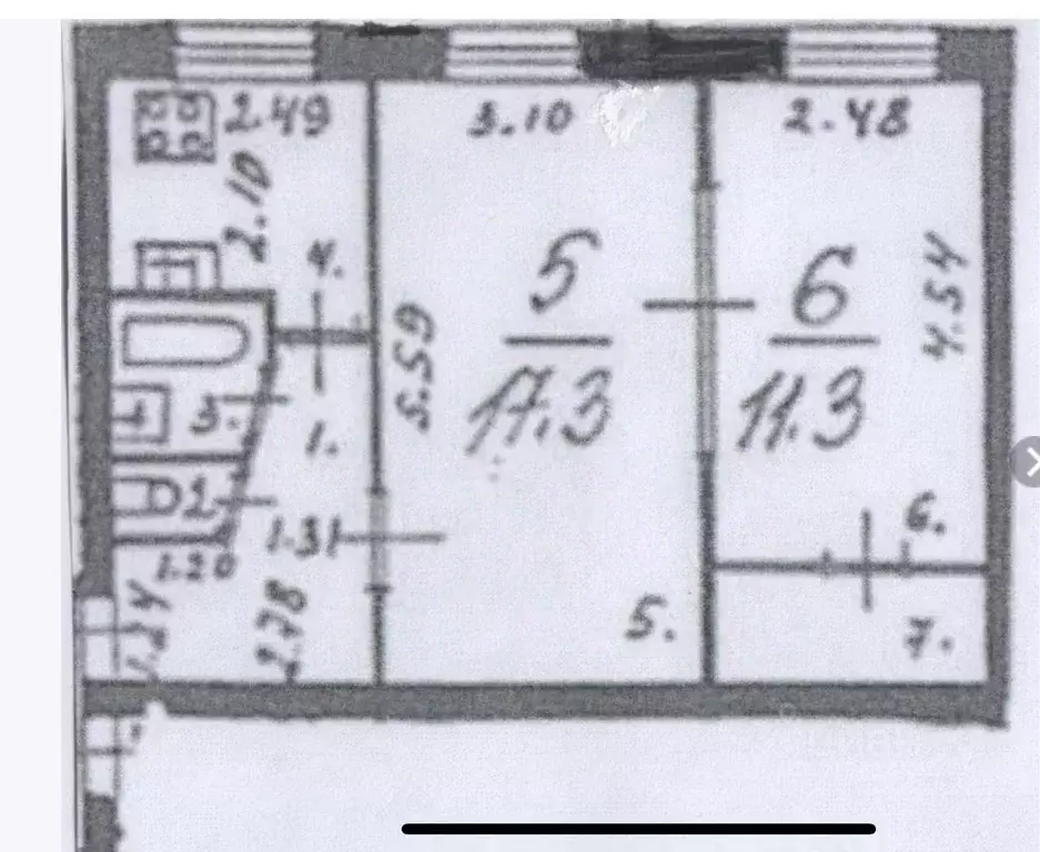 Квартира, 2 комнаты, 44.8 м - Фото 0