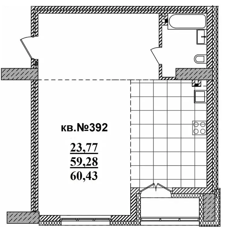 Студия Новосибирская область, Новосибирск Садовая ул., 17 (60.43 м) - Фото 0