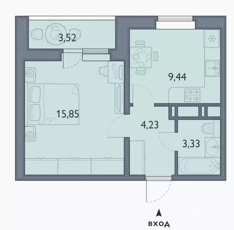 1-к кв. Брянская область, Брянск просп. Станке Димитрова, 67к7 (34.0 ... - Фото 1