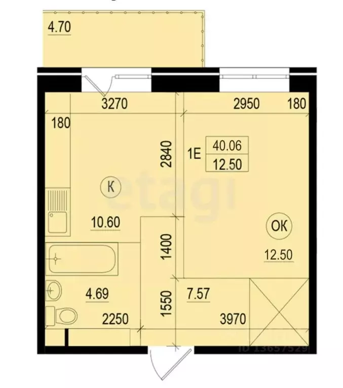 1-к кв. Иркутская область, Иркутск Гравийная ул., 22/3 (35.3 м) - Фото 2