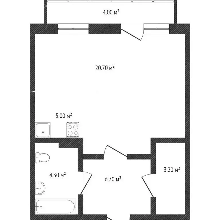 Квартира-студия: Абакан, улица Кирова, 118 (39.3 м) - Фото 1