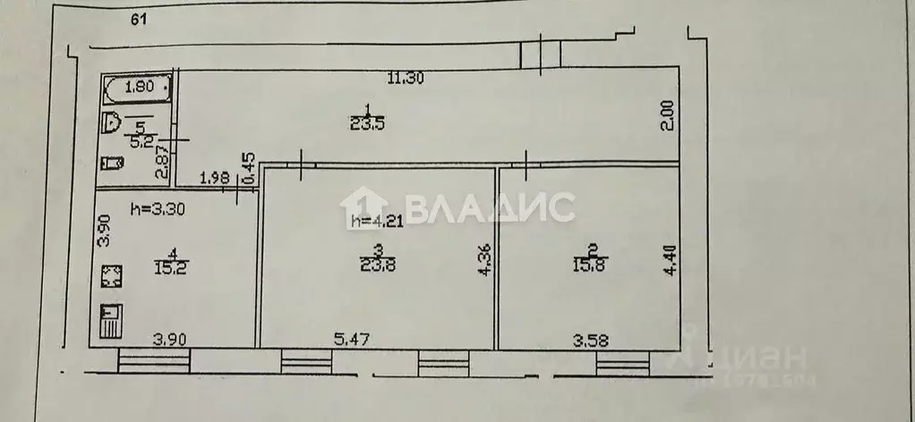 2-к кв. Башкортостан, Уфа Революционная ул., 92/4 (83.5 м) - Фото 2