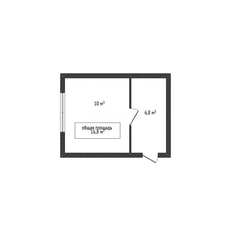 1к в 2-комнатной квартире (16.8 м) - Фото 1