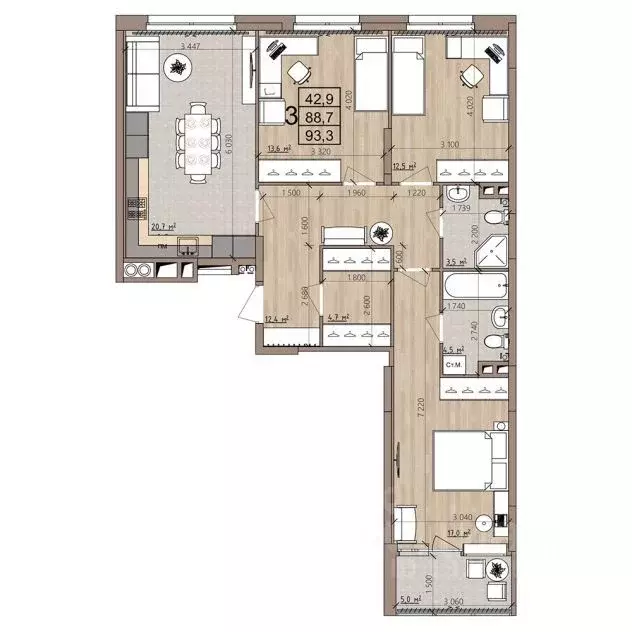 3-к кв. Рязанская область, Рязань пос. Шпалозавода, Окская Стрелка ... - Фото 1