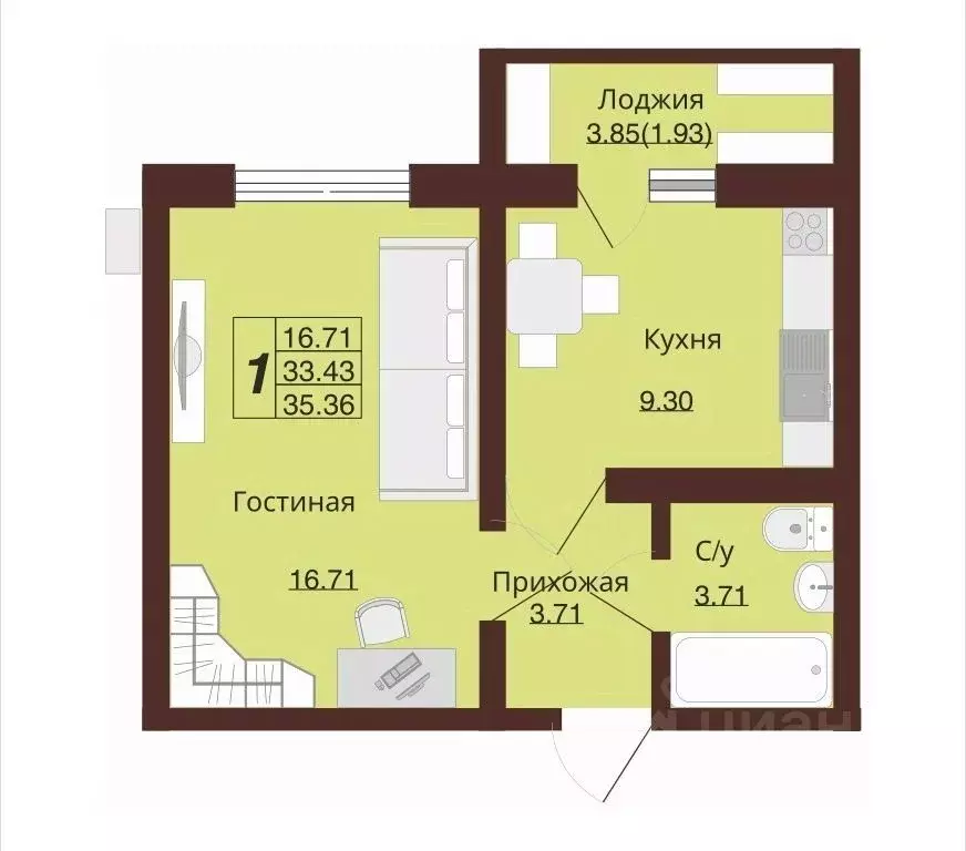 1-к кв. Оренбургская область, Оренбург Красный городок мкр, ул. ... - Фото 2