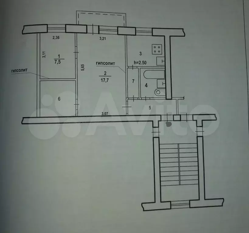 2-к. квартира, 46,6 м, 4/5 эт. - Фото 1
