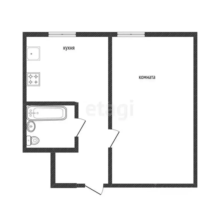 1-к кв. Белгородская область, Шебекино ул. Кирова, 18 (30.0 м) - Фото 1