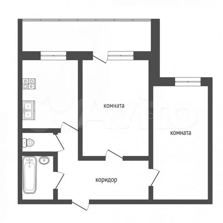 2-к. квартира, 47,6 м, 4/9 эт. - Фото 0