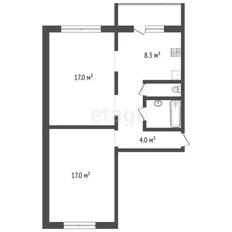 2-комнатная квартира: Кемерово, Базовая улица, 4В (52.4 м) - Фото 0