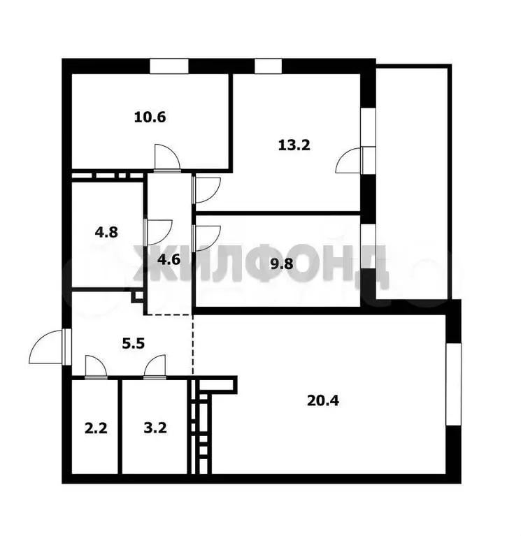 4-к. квартира, 75 м, 4/17 эт. - Фото 0