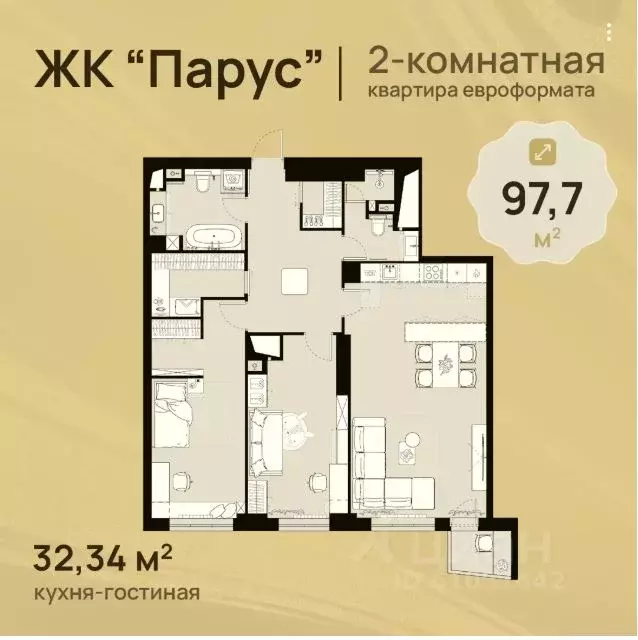 2-к кв. Нижегородская область, Нижний Новгород Сенная пл., 1 (96.8 м) - Фото 0