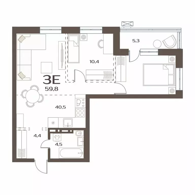 2-комнатная квартира: Владивосток, улица Коммунаров, 15к6 (59.8 м) - Фото 1