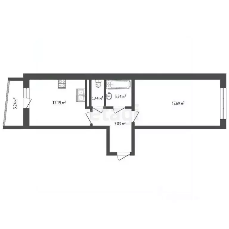 1-к кв. Мордовия, Саранск Солнечная ул., 19/2 (42.0 м) - Фото 2