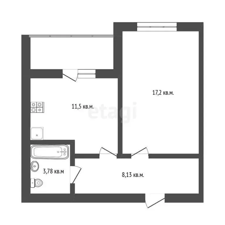 1-комнатная квартира: Саранск, Севастопольская улица, 57 (40.4 м) - Фото 0