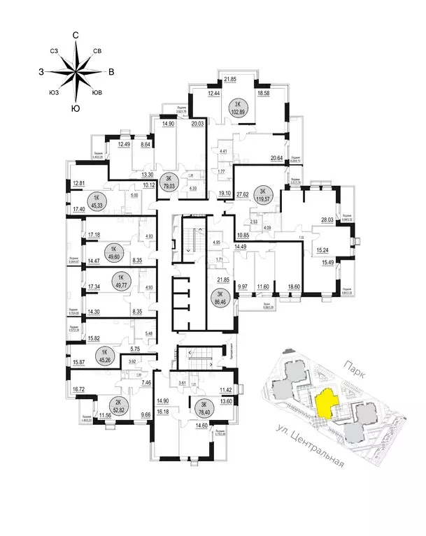 3-к кв. Московская область, Щелково Центральная ул., 67 (105.1 м) - Фото 2