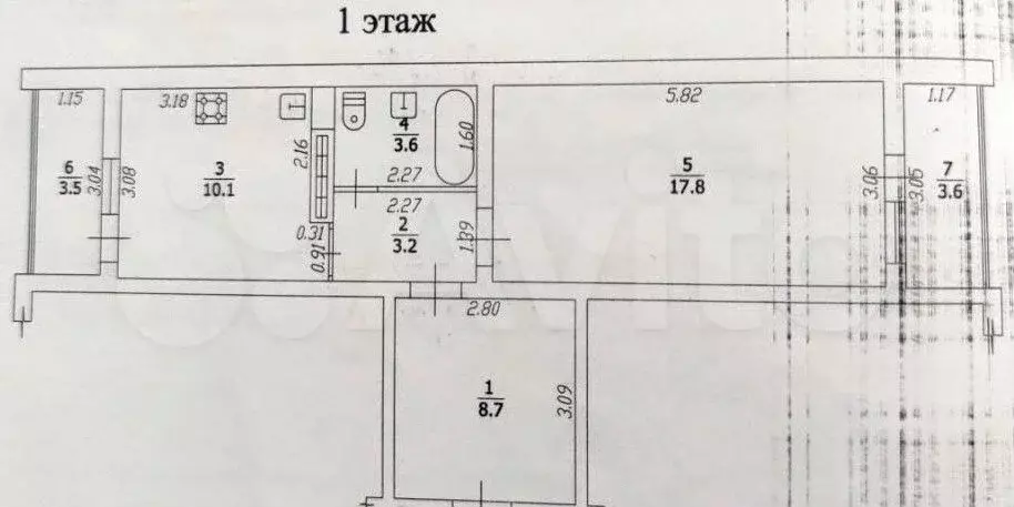 1-к. квартира, 43,4 м, 1/5 эт. - Фото 0