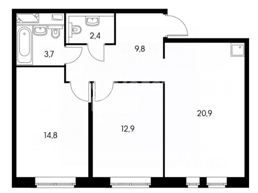 3-к кв. Москва ул. Саларьевская, 10к1 (62.7 м) - Фото 2