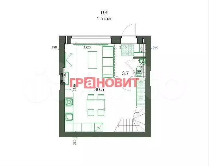 Таунхаус 100,3 м на участке 1 сот. - Фото 0