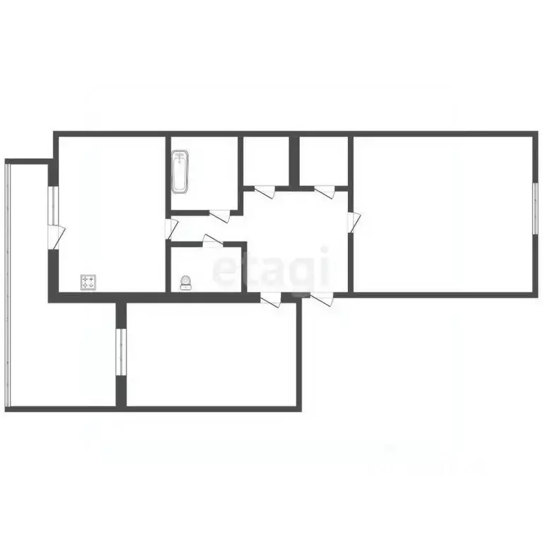 2-к кв. Карачаево-Черкесия, Черкесск Октябрьская ул., 392 (52.7 м) - Фото 1