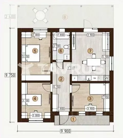 Дом в Крым, Симферопольский район, с. Мирное  (122 м) - Фото 2