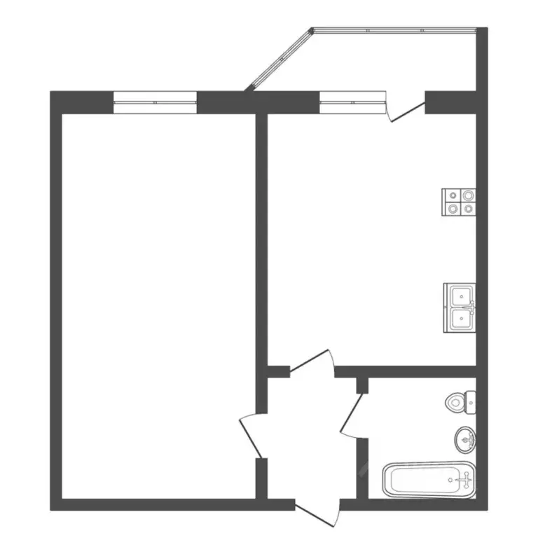 1-к кв. Тюменская область, Тюмень ул. Обдорская, 3 (41.0 м) - Фото 2