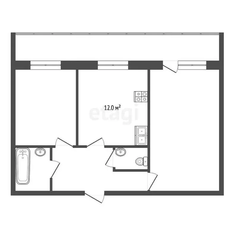 2-комнатная квартира: Чита, улица Анохина, 120А (76.6 м) - Фото 1