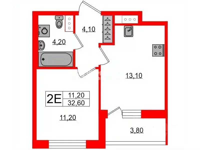 1-к кв. Санкт-Петербург Манчестерская ул., 5к1 (32.6 м) - Фото 1