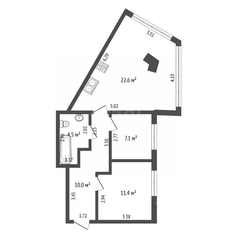 2-к кв. Крым, Ялта ул. Кирова, 41А (55.0 м) - Фото 2
